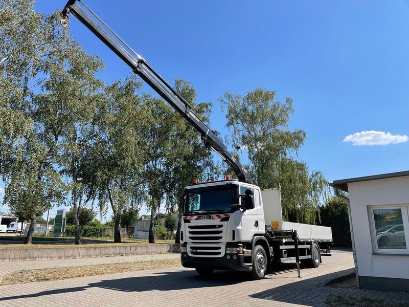 Scania G 380 Pritsche Kran Hiab 122B - Camião de caixa aberta/ Plataforma, Caminhão grua: foto 1 Scania G 380 Pritsche Kran Hiab 122B - Camião de caixa aberta/ Plataforma, Caminhão grua: foto 1