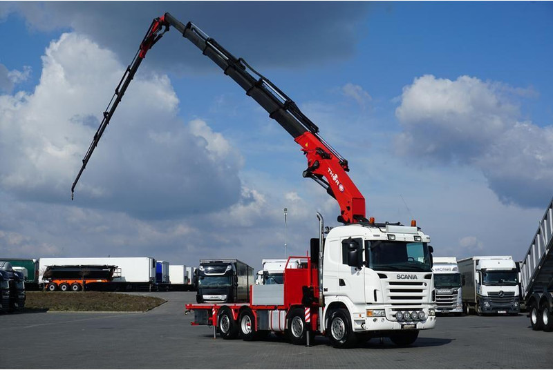 Scania G 480 / 8 X 2 / SKRZYNIOWY + HDS / HMF THOR - O K6 + JIB FJ 2000 - Camião de caixa aberta/ Plataforma, Caminhão grua: foto 1 Scania G 480 / 8 X 2 / SKRZYNIOWY + HDS / HMF THOR - O K6 + JIB FJ 2000 - Camião de caixa aberta/ Plataforma, Caminhão grua: foto 1