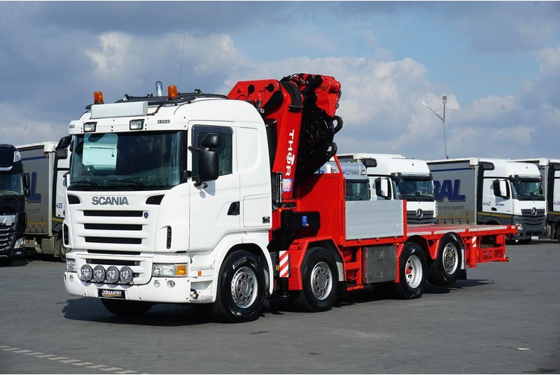 Scania G 480 / 8 X 2 / SKRZYNIOWY + HDS / HMF THOR - O K6 + JIB FJ 2000 - Camião de caixa aberta/ Plataforma, Caminhão grua: foto 3 Scania G 480 / 8 X 2 / SKRZYNIOWY + HDS / HMF THOR - O K6 + JIB FJ 2000 - Camião de caixa aberta/ Plataforma, Caminhão grua: foto 3