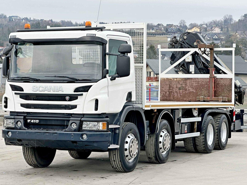 Scania P 410*PLATFORM 7,00m*HIAB 244 E-5 HIPRO+FUNK/8x4 - Camião de caixa aberta/ Plataforma, Caminhão grua: foto 4 Scania P 410*PLATFORM 7,00m*HIAB 244 E-5 HIPRO+FUNK/8x4 - Camião de caixa aberta/ Plataforma, Caminhão grua: foto 4