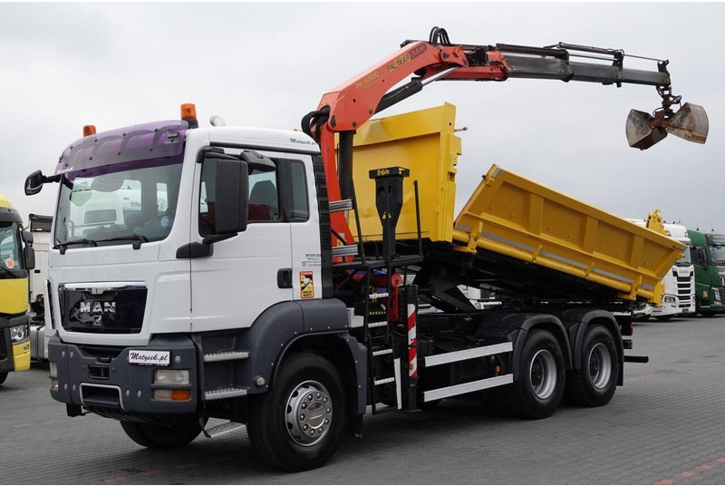 Scania TGS 33.360 / 6x4 / WYWROTKA + HDS PALFINGER PK 15 500 wysów 10m - Caminhão basculante, Caminhão grua: foto 1 Scania TGS 33.360 / 6x4 / WYWROTKA + HDS PALFINGER PK 15 500 wysów 10m - Caminhão basculante, Caminhão grua: foto 1
