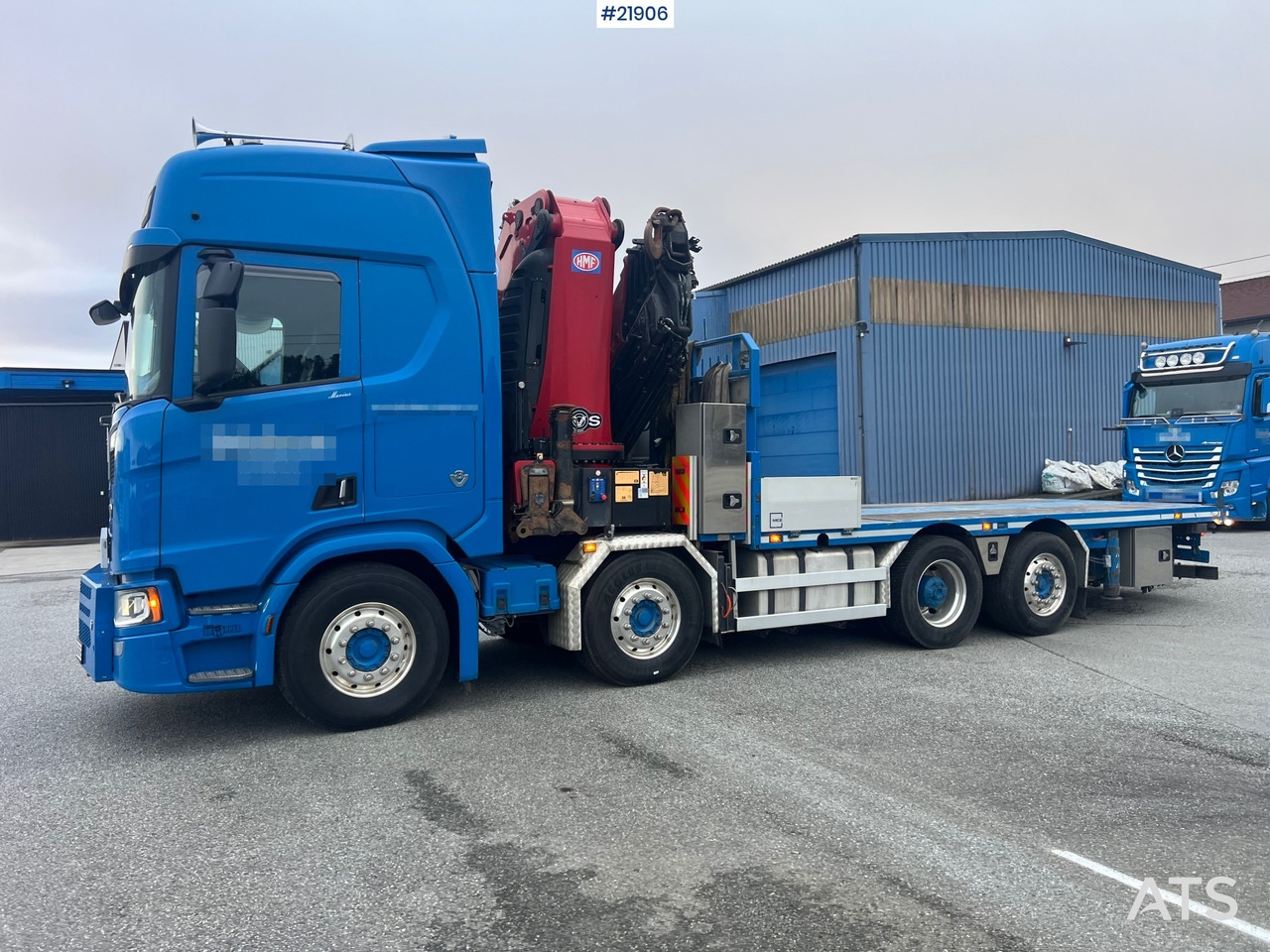 Scania R580 8x2 kranbil m/ 95t/m hmf kran, jibb , vinsj og konar planslep - Caminhão grua: foto 1 Scania R580 8x2 kranbil m/ 95t/m hmf kran, jibb , vinsj og konar planslep - Caminhão grua: foto 1
