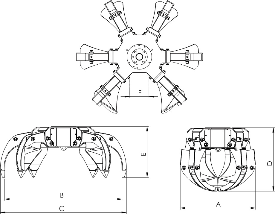 Asymmetric polyp grabs PLP-Z 320/6 - Garra de Grua para caminhão: foto 3 Asymmetric polyp grabs PLP-Z 320/6 - Garra de Grua para caminhão: foto 3