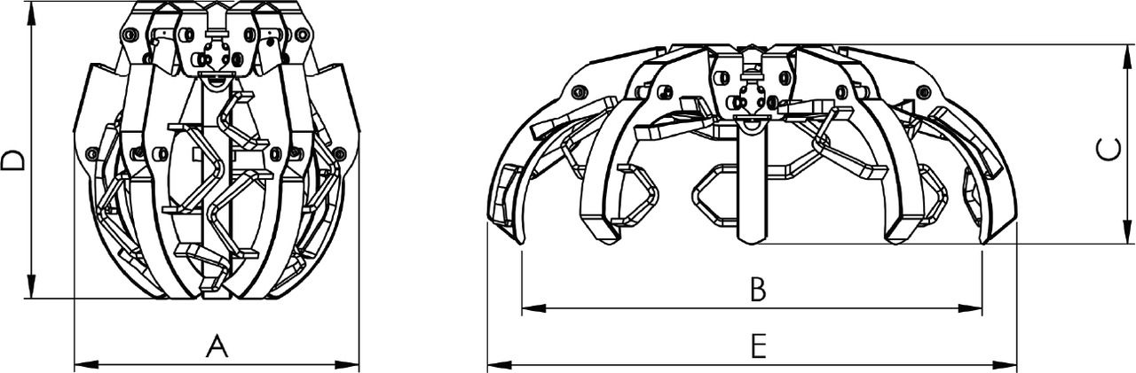 Polyp grabs for sawn timber PLP-W 290/5 - Garra de Grua para caminhão: foto 3 Polyp grabs for sawn timber PLP-W 290/5 - Garra de Grua para caminhão: foto 3