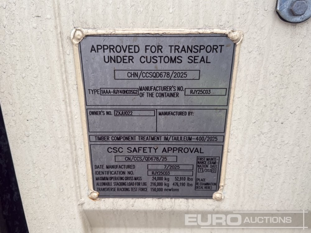 2025 40' x 8' High Cube Container, 4 Side Doors, 1 End Door - Contêiner marítimo: foto 5 2025 40' x 8' High Cube Container, 4 Side Doors, 1 End Door - Contêiner marítimo: foto 5