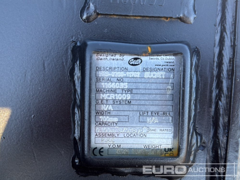 Balde nuevo Geith Digging Bucket H03-0700-11702 to suit MCR1009 (S/Ns 1166035, 1166032) (2 of): foto 6
