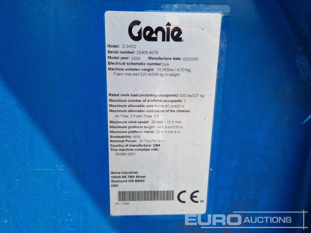 Plataforma aérea Genie Z34-22: foto 31