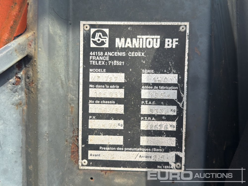 Empilhador telescópico Manitou MT727: foto 41