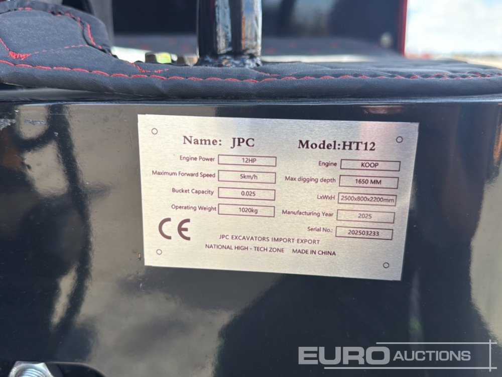 Mini escavadeira Unused 2025 JPC HT 12: foto 50