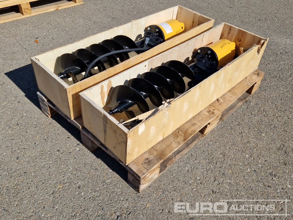 Unused KV200 Auger to suit Mini Excavator (2 of) / Ahoyador (2 of) - Perfurador de solo de Mini escavadeira: foto 1 Unused KV200 Auger to suit Mini Excavator (2 of) / Ahoyador (2 of) - Perfurador de solo de Mini escavadeira: foto 1