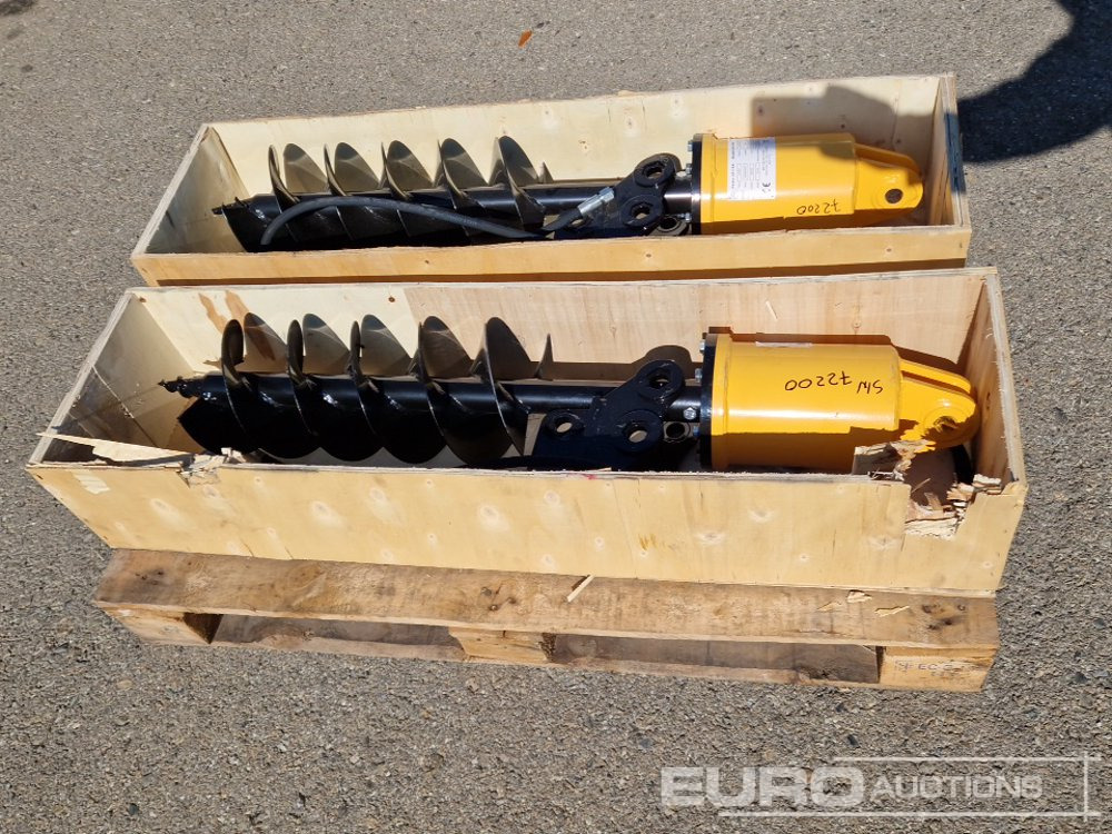 Unused KV200 Auger to suit Mini Excavator (2 of) / Ahoyador (2 of) - Perfurador de solo de Mini escavadeira: foto 2 Unused KV200 Auger to suit Mini Excavator (2 of) / Ahoyador (2 of) - Perfurador de solo de Mini escavadeira: foto 2