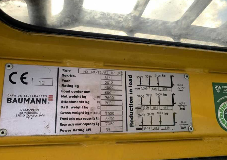 Baumann HX40/12/57TR - Empilhador lateral: foto 4 Baumann HX40/12/57TR - Empilhador lateral: foto 4
