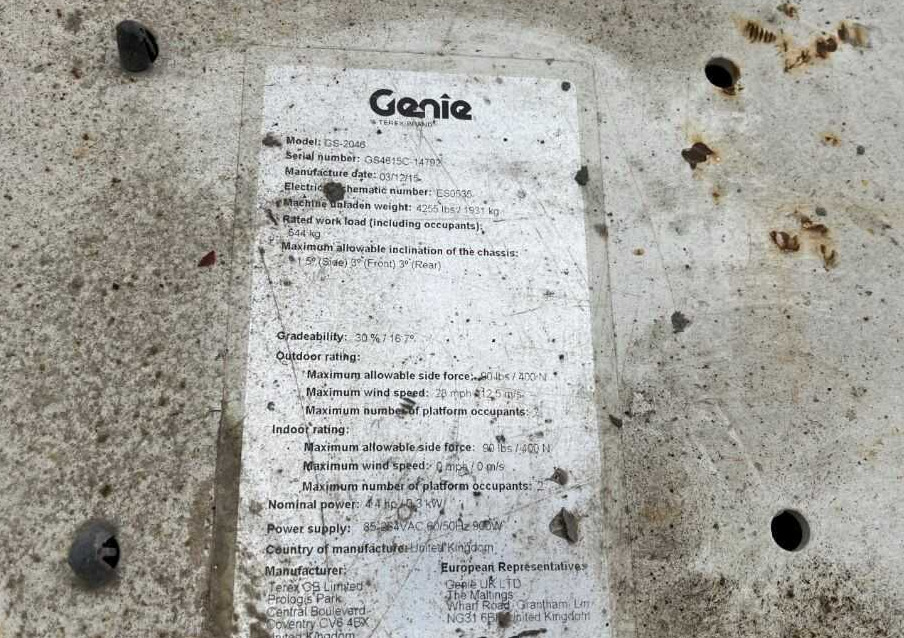 Genie GS-2046 - Plataforma de Tijera/ Plataforma de tesoura: foto 5 Genie GS-2046 - Plataforma de Tijera/ Plataforma de tesoura: foto 5