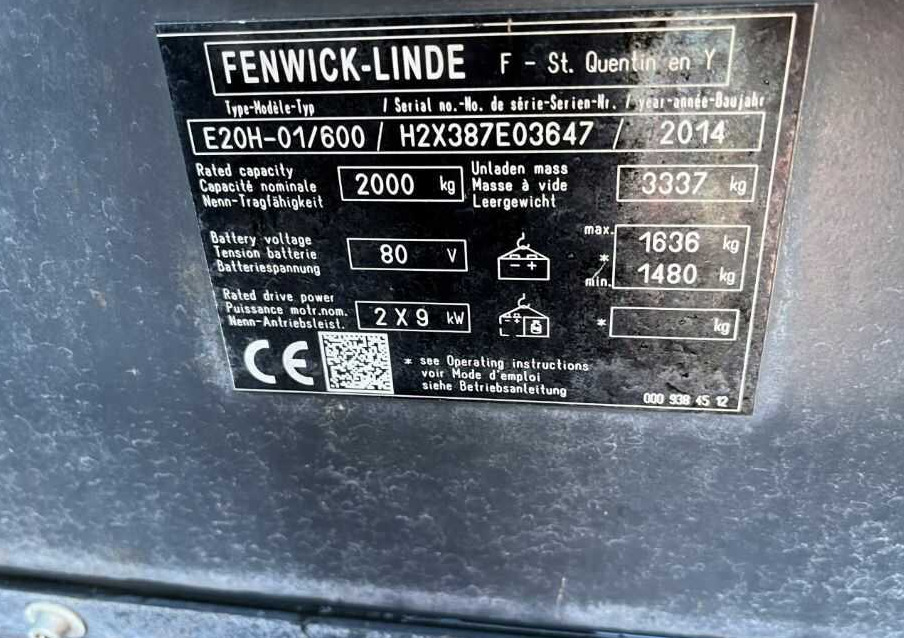 Linde E20H-01/600 - Empilhadeira elétrica: foto 4 Linde E20H-01/600 - Empilhadeira elétrica: foto 4