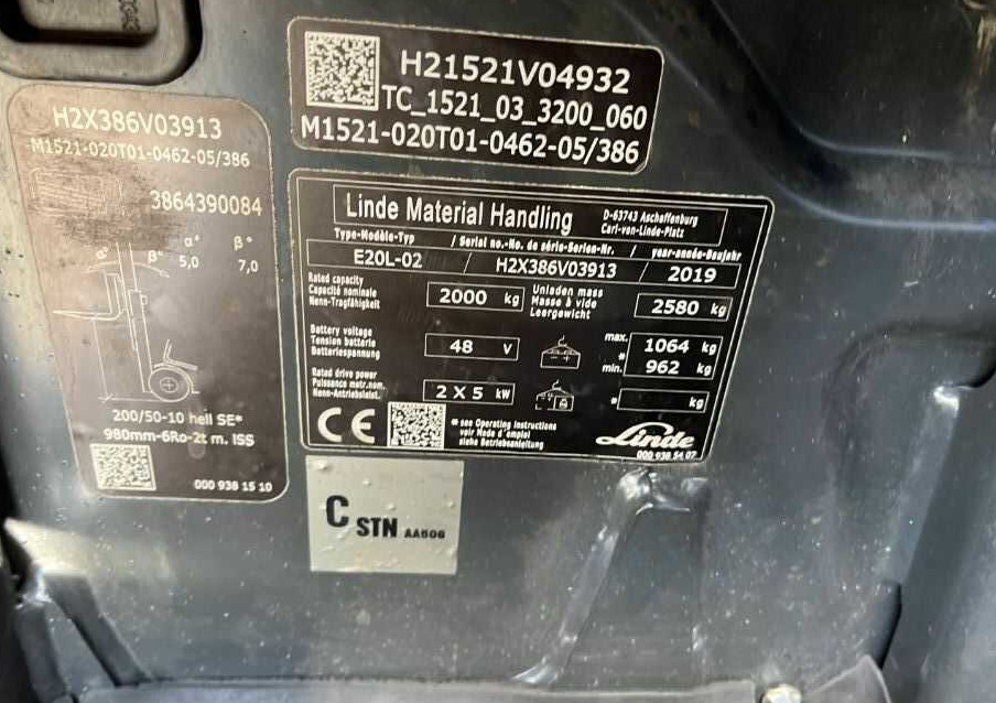 Linde E20L-02 - Empilhadeira elétrica: foto 4 Linde E20L-02 - Empilhadeira elétrica: foto 4
