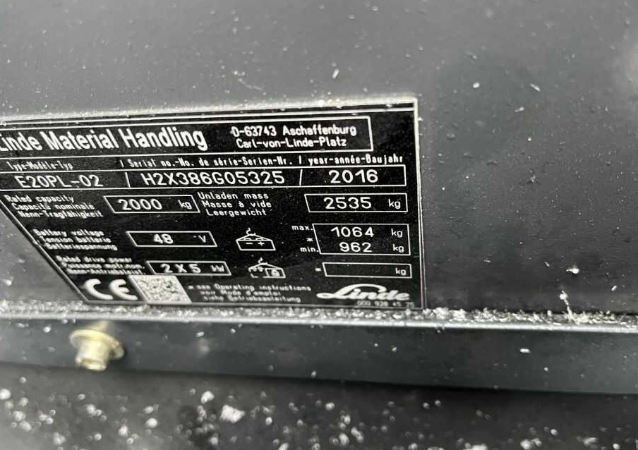 Linde E20PL-02 - Empilhadeira elétrica: foto 4 Linde E20PL-02 - Empilhadeira elétrica: foto 4