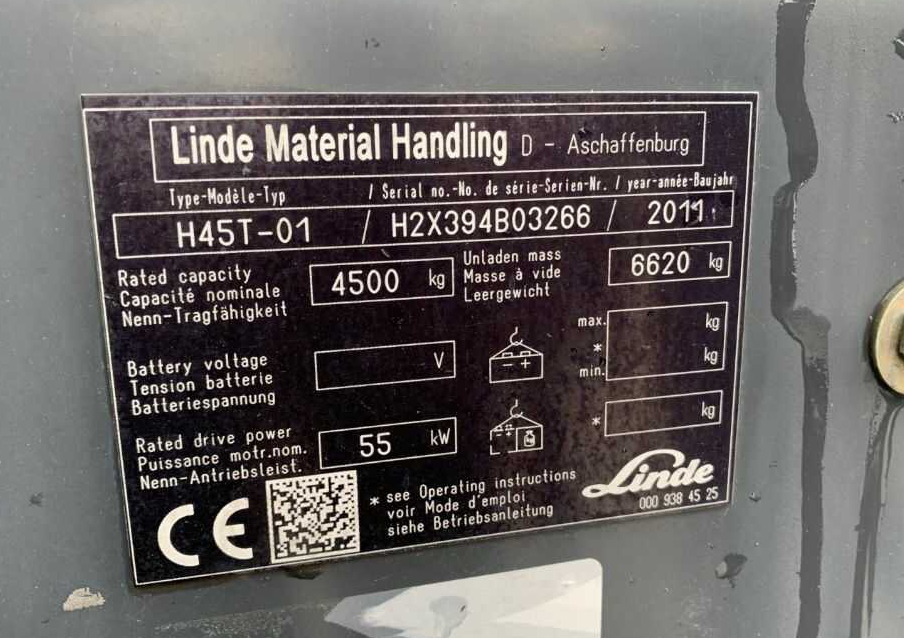 Linde H45T-01 - Empilhadeira a gás: foto 2 Linde H45T-01 - Empilhadeira a gás: foto 2