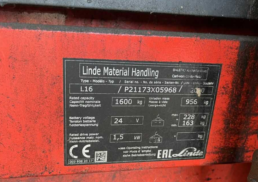 Linde L16 - Stacker: foto 4 Linde L16 - Stacker: foto 4