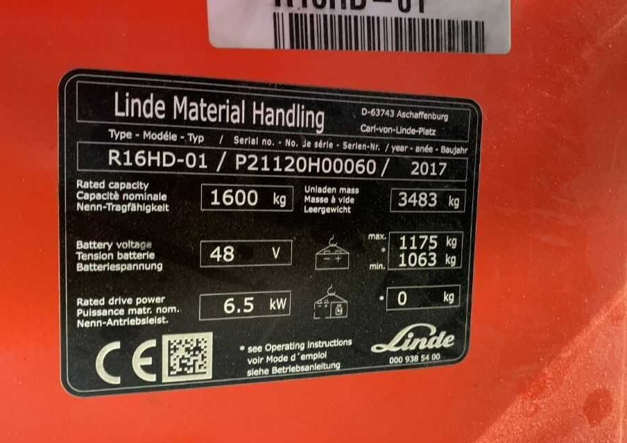 Empilhador retráctil Linde R16HD-01: foto 6