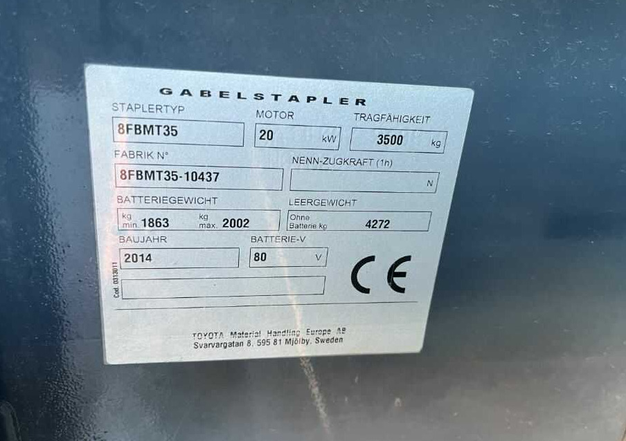 Toyota 8FBMT35 - Empilhadeira elétrica: foto 4 Toyota 8FBMT35 - Empilhadeira elétrica: foto 4