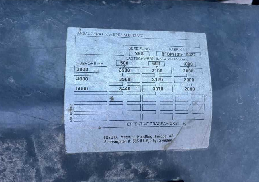 Toyota 8FBMT35 - Empilhadeira elétrica: foto 5 Toyota 8FBMT35 - Empilhadeira elétrica: foto 5