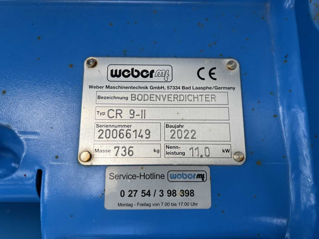 Placas vibratórias Weber CR 9 Hatz-Diesel / 736kg / E-Start / DEMO: foto 11 Placas vibratórias Weber CR 9 Hatz-Diesel / 736kg / E-Start / DEMO: foto 11