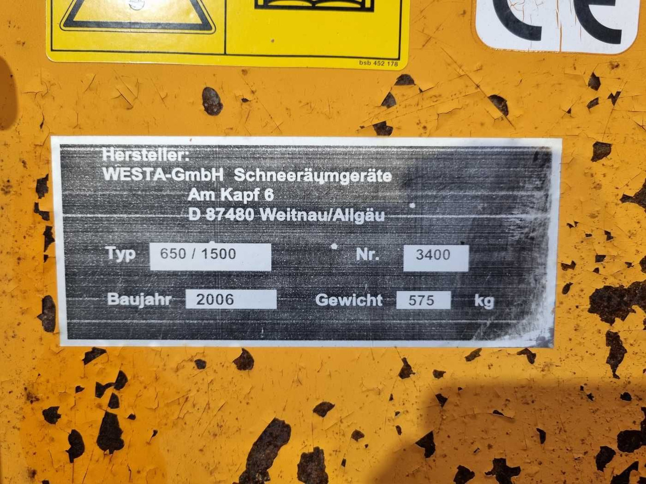 Removedor de neve Westa 650/1500 Schneefräse Bj. 2006: foto 14