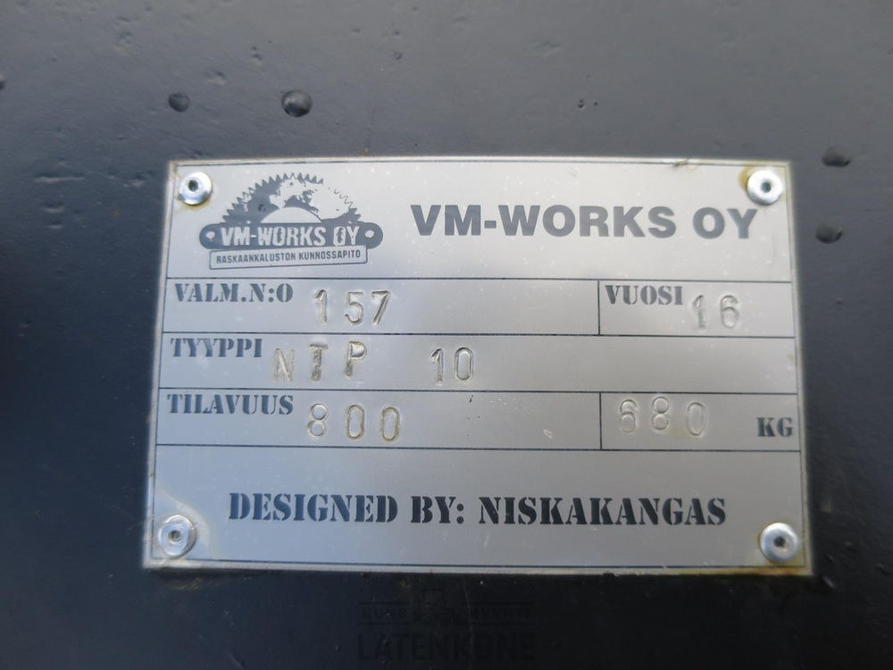 Balde de Máquina de construção Niskakangas Metsäojakauha 800L NTP10: foto 12