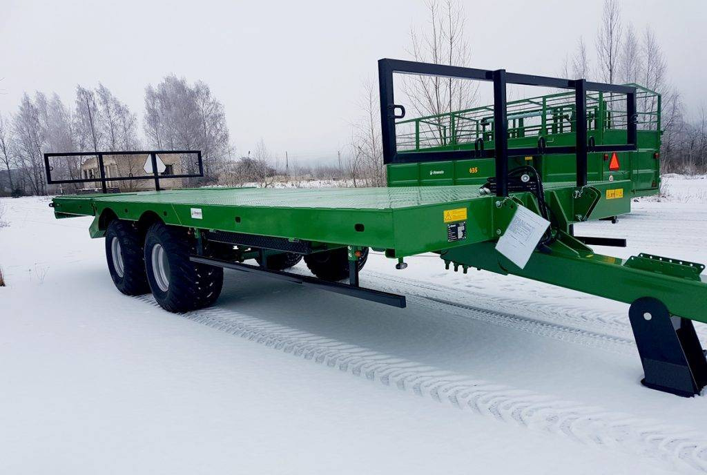 Dinapolis hydraulic bale trailer 14t, RPT-8000 - Remolque platforma agrícola: foto 1 Dinapolis hydraulic bale trailer 14t, RPT-8000 - Remolque platforma agrícola: foto 1