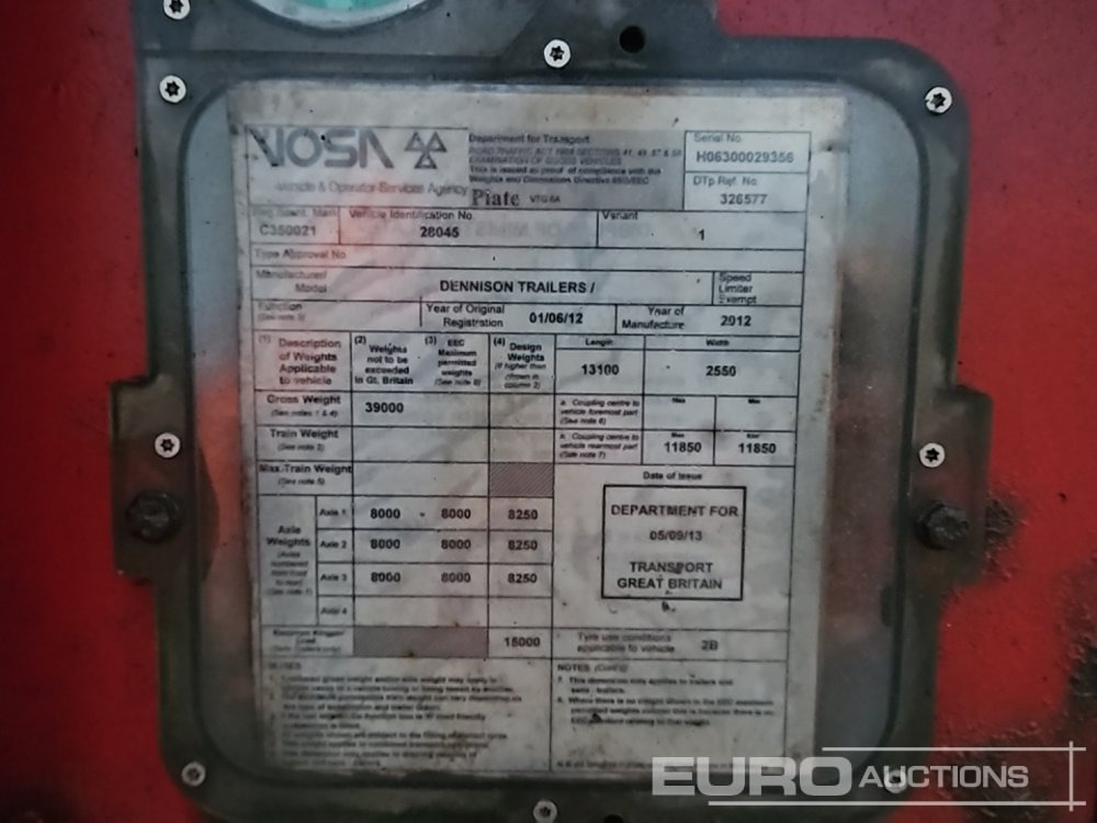 2012 Dennison Tri Axle Log Trailer - Semi-reboque florestal: foto 1 2012 Dennison Tri Axle Log Trailer - Semi-reboque florestal: foto 1
