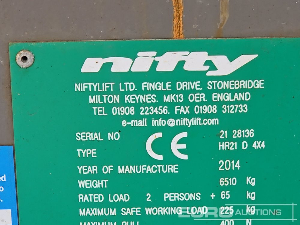 Plataforma aérea 2014 Niftylift HR21D: foto 38 Plataforma aérea 2014 Niftylift HR21D: foto 38