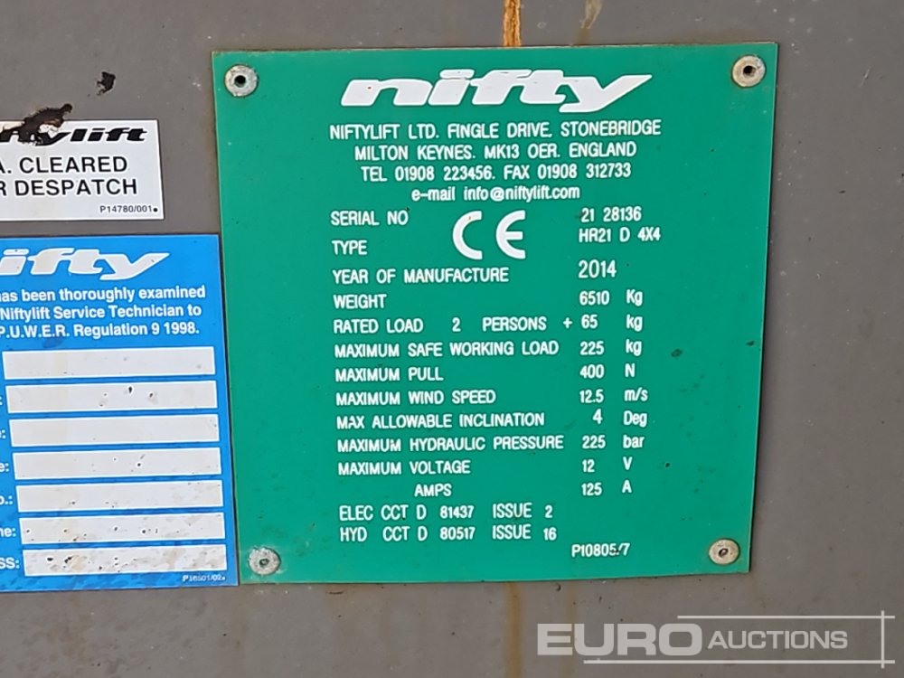 Plataforma aérea 2014 Niftylift HR21D: foto 37 Plataforma aérea 2014 Niftylift HR21D: foto 37