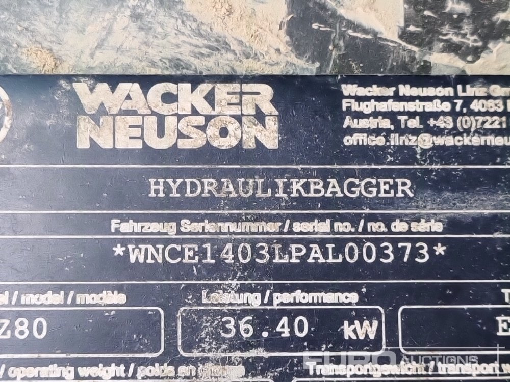 Mini escavadeira 2017 Wacker Neuson EZ80: foto 50