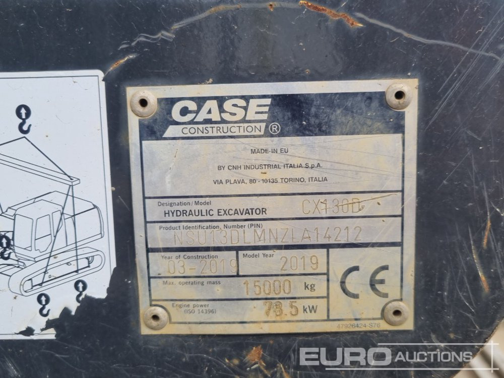 Escavadora de rastos 2019 Case CX130D: foto 39