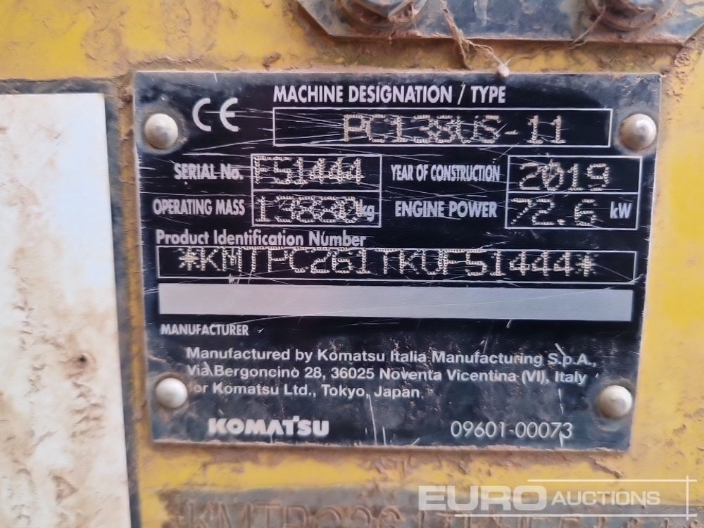 Escavadora de rastos 2019 Komatsu PC138US-11: foto 49
