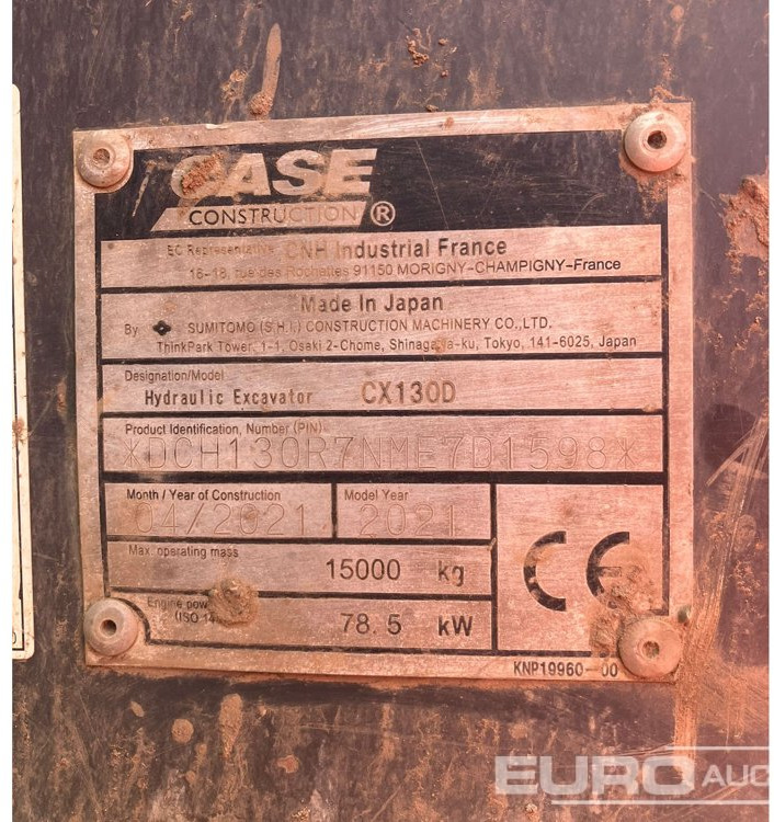 Escavadora de rastos 2021 Case CX130D: foto 11