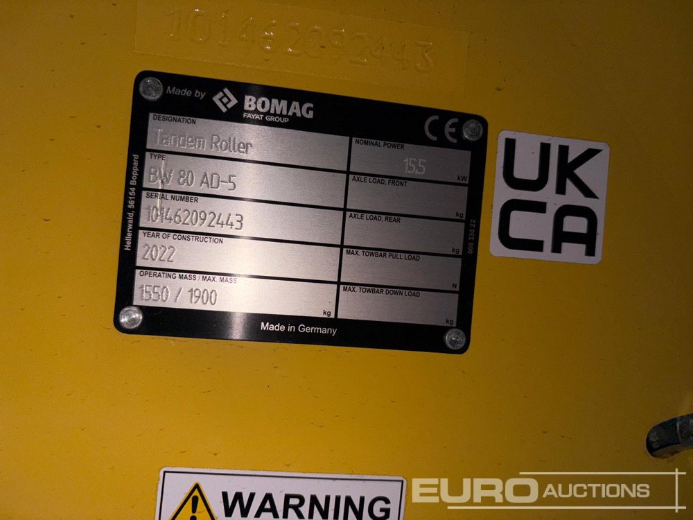 2022 Bomag BW80AD-5 - Rolo: foto 3 2022 Bomag BW80AD-5 - Rolo: foto 3