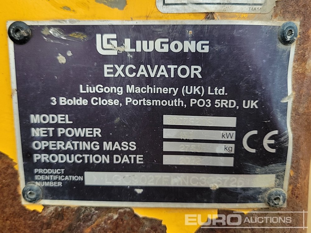 Mini escavadeira 2022 LiuGong 9027F: foto 44