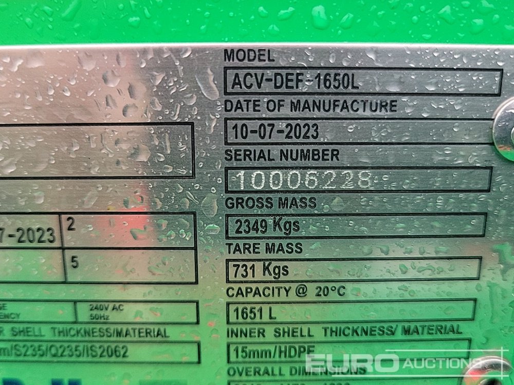 Depósito de armazenamento 2023 DYMAC ACV-DEF-1650L: foto 17 Depósito de armazenamento 2023 DYMAC ACV-DEF-1650L: foto 17