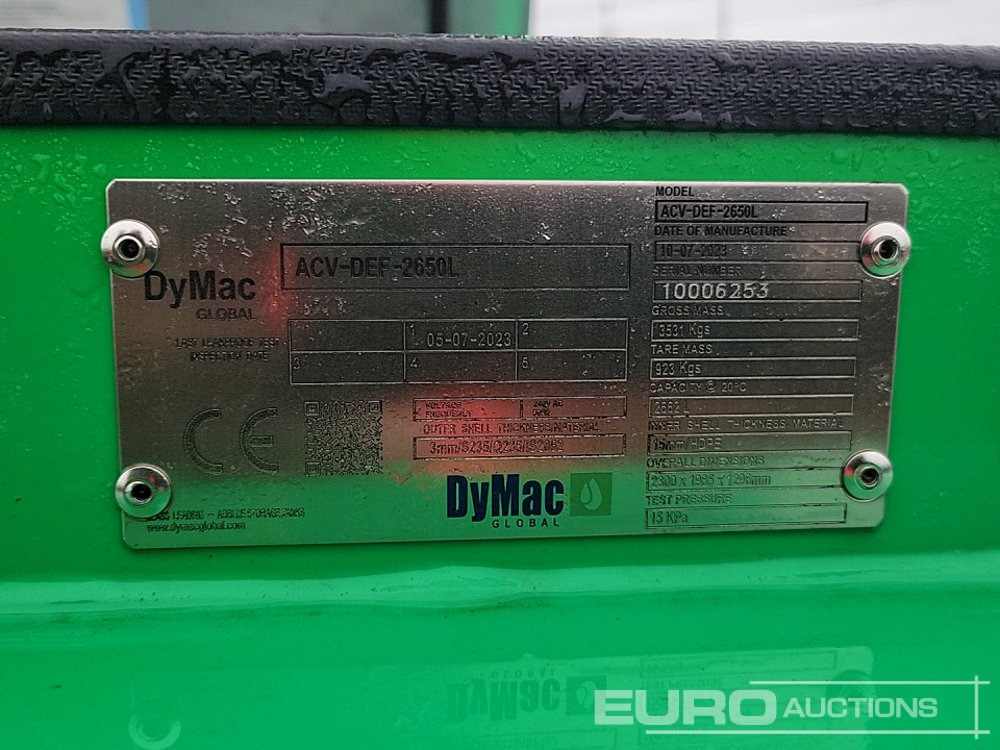 Depósito de armazenamento 2023 DYMAC ACV-DEF-2650L: foto 18