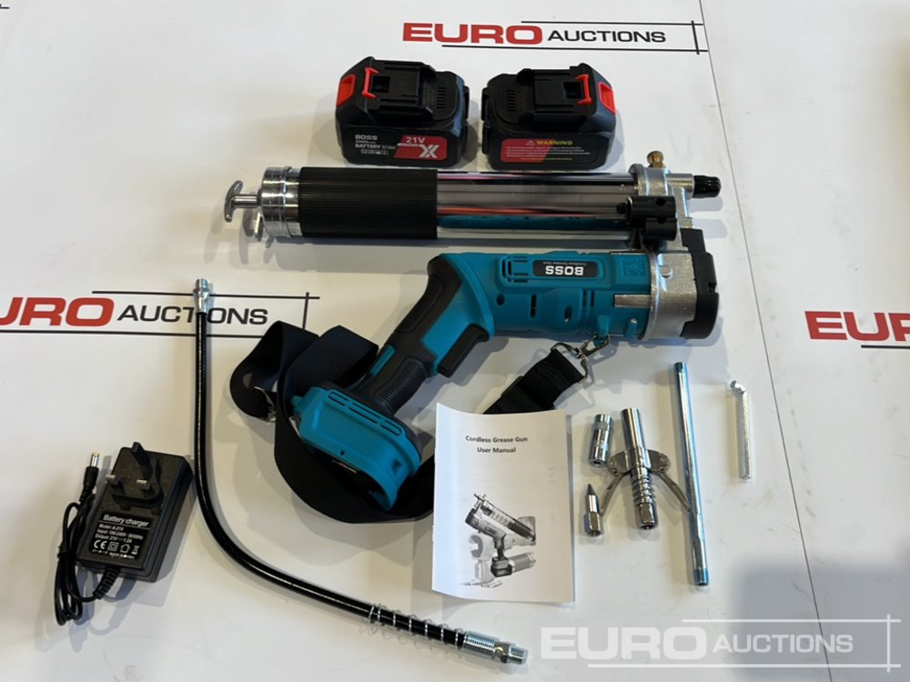 Equipamento para oficina Boss 21 Volt Lithium Battery Cordless Grease Gun, 2 Batteries, Charger, Case, Shoulder Strap, Extension Pieces and Fittings: foto 13