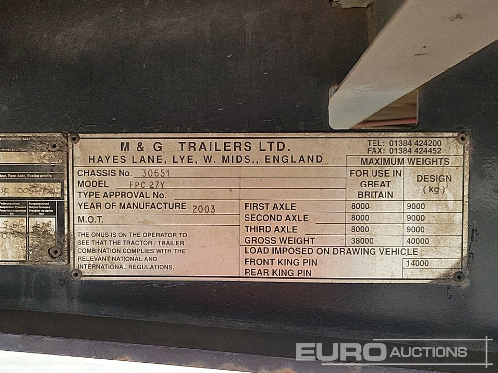 Semi-reboque plataforma/ Caixa aberta M&G Tri Axle Flatbed Trailer, Twist Locks: foto 38