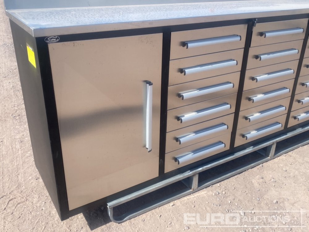 Equipamento de construção Unused 10' Stainless Steel Tool Box,18 Drawers, 2 Cabinets: foto 9