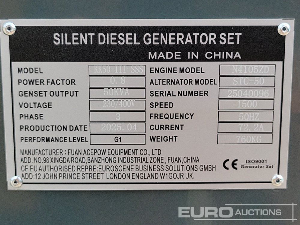 Gerador elétrico Unused 2025 Kawakenki KK50-III-SSS: foto 24