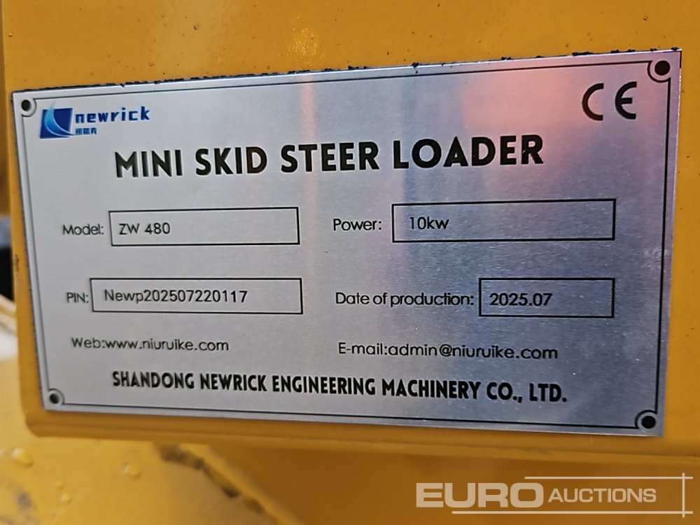 Mini carregadeira Unused 2025 Newrick ZW480: foto 33