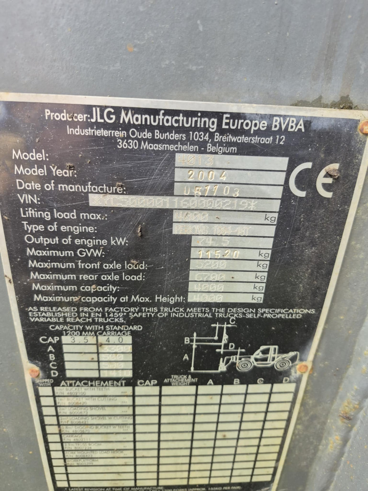 Pá carregadora telescópica JLG 4013: foto 17