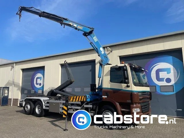DAF CF 85.340 6X2 Euro 3 - Haakarm containersystem - Hooklift - Abrollkipper - Year 2004 - HMF 1680-K2 Crane - Grua - Ladekran - Autolaadkraan - Caminhão polibenne, Caminhão grua: foto 1 DAF CF 85.340 6X2 Euro 3 - Haakarm containersystem - Hooklift - Abrollkipper - Year 2004 - HMF 1680-K2 Crane - Grua - Ladekran - Autolaadkraan - Caminhão polibenne, Caminhão grua: foto 1