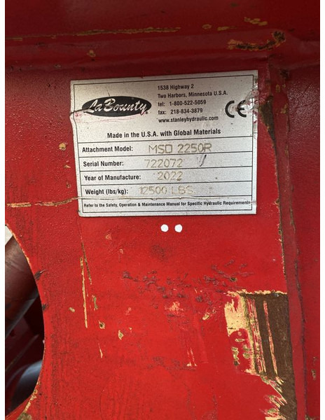 LaBounty MSD2250R - Tesoura de demolição de Máquina de construção: foto 4 LaBounty MSD2250R - Tesoura de demolição de Máquina de construção: foto 4