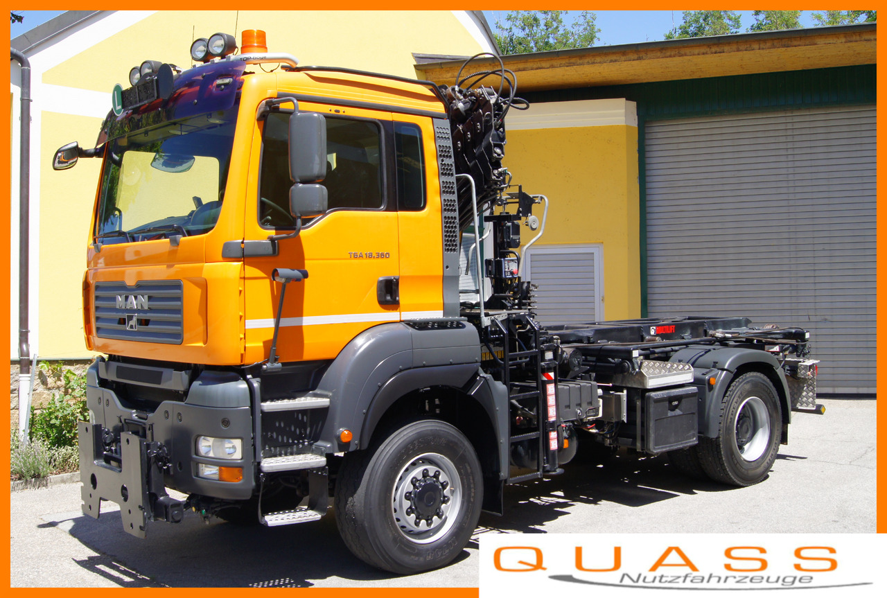 MAN TGA 18.360 BL 4x4/Euro4/TÜV/HIAB 111/MULTILIFT/Winterdienst - Caminhão com sistema de cabo, Caminhão grua: foto 1 MAN TGA 18.360 BL 4x4/Euro4/TÜV/HIAB 111/MULTILIFT/Winterdienst - Caminhão com sistema de cabo, Caminhão grua: foto 1