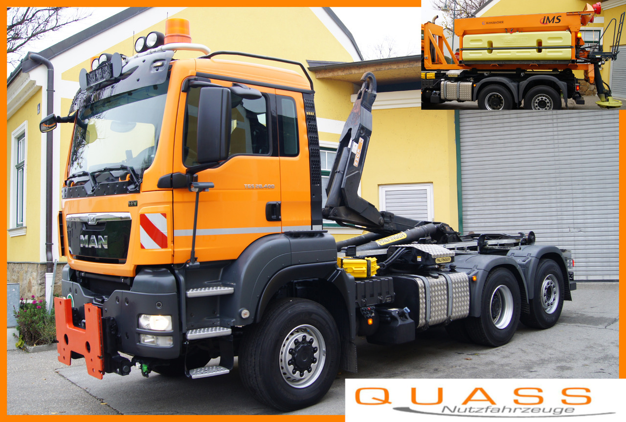 MAN TGS 28.400 BL 6x4-4/TÜV/PALIFT/Winterdienst/Salzstreuer/Streuer/Schneepflug - Caminhão basculante: foto 1 MAN TGS 28.400 BL 6x4-4/TÜV/PALIFT/Winterdienst/Salzstreuer/Streuer/Schneepflug - Caminhão basculante: foto 1